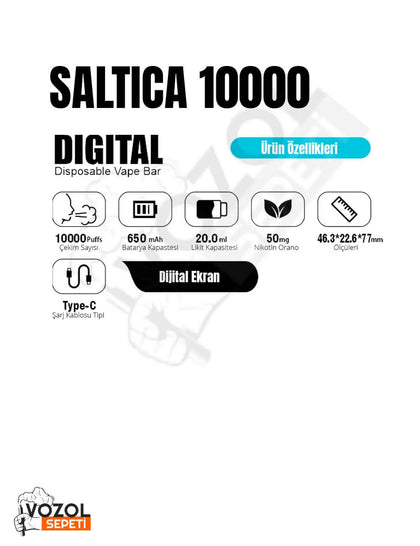 Saltica 10000 Ekranlı Puff Watermelon ice